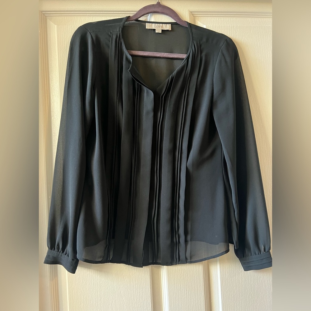 Loft - XXS black button up blouse